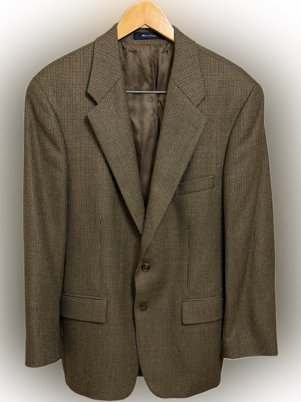 Lauren Ralph Lauren Men's Brown/Green/Burgundy Houndstooth Wool Sportcoat 43R